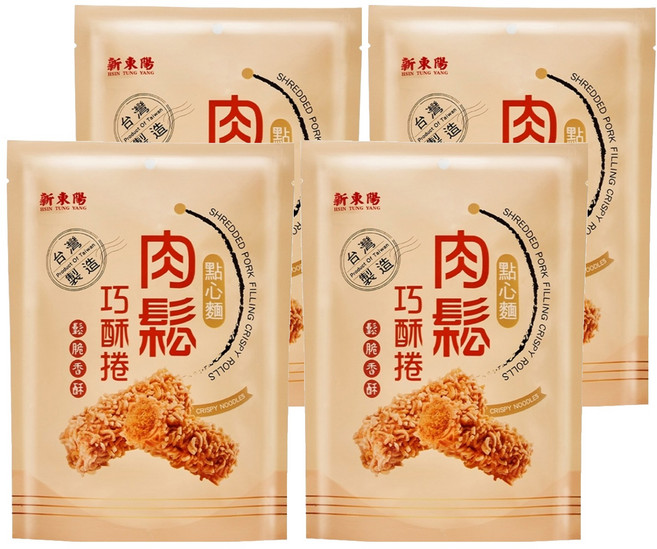 新東陽 肉鬆巧酥捲 點心麵, 130g, 4袋