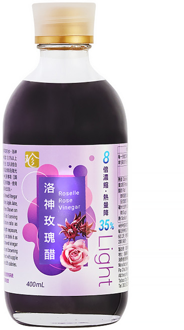 百家珍 Light 果醋 洛神玫瑰醋, 400ml, 1瓶