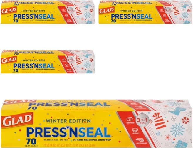 GLAD 佳能 神奇保鮮膜 假日限定版 30cm x 21.6m, 4個