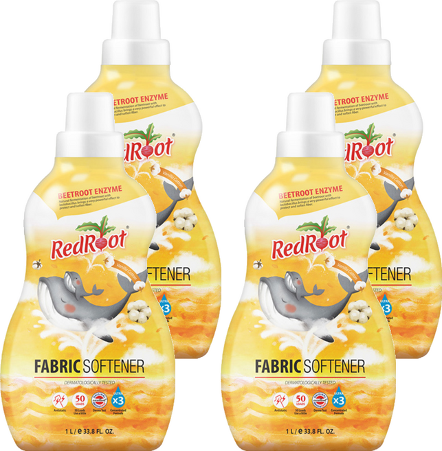 레드루트 유아 섬유유연제 바닐라코튼향 플러스 본품, 1L, 1개입, 4개