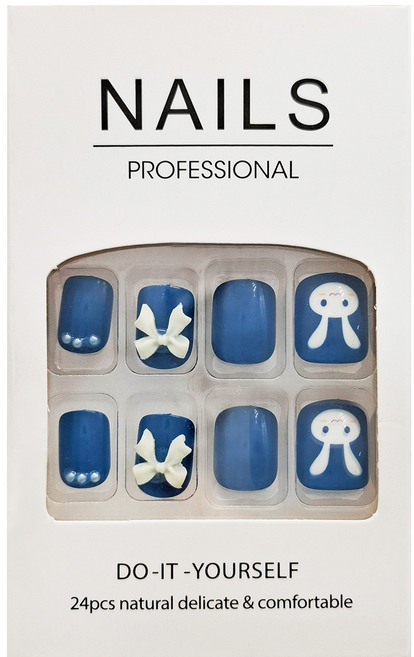 穿戴甲 立體彩繪款美甲貼片 24個, zk021, 1盒