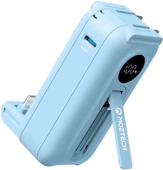 MOZTECH 太空艙行動電源 5000mAh Lightning, MOA16LBU, 海東藍