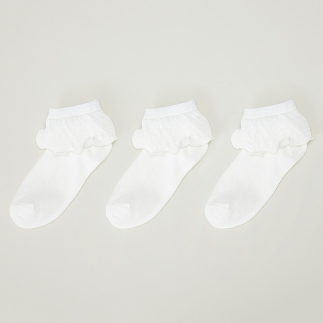 롤리트리 러플 망사 양말 3켤레