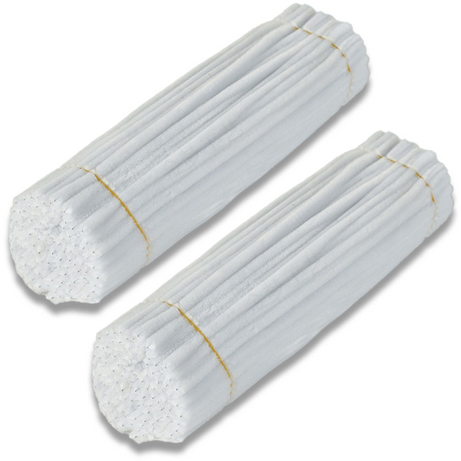 마다꾸미 털달린 공예철사, 200개, 05 하얀색