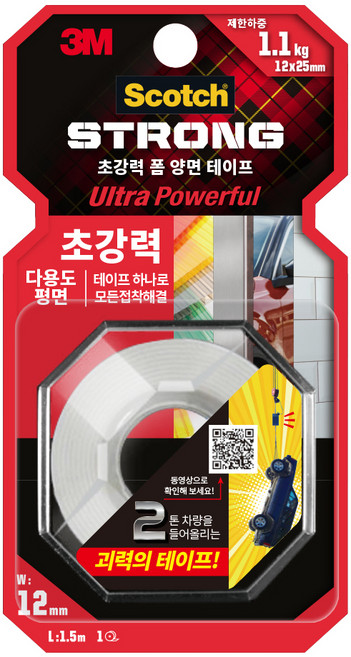 스카치 3M 초강력 다용도 폼 양면테이프 평면용 UP115, 1개