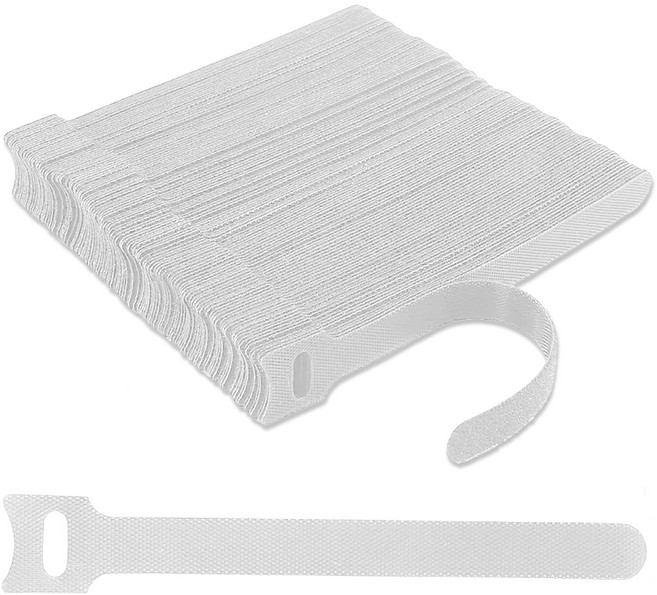 엔더 벨크로 케이블 타이, 화이트, 50개