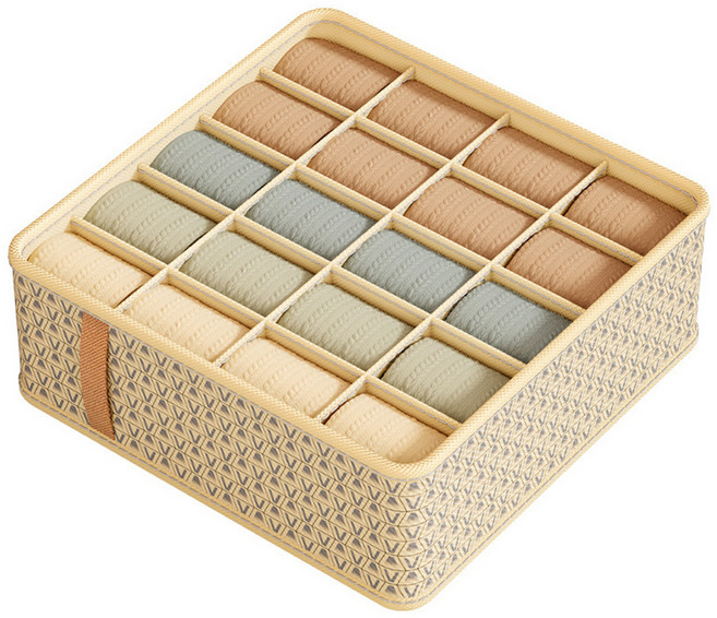 조이베리 다용도 서랍형 속옷 양말 정리함, 베이지, 1개