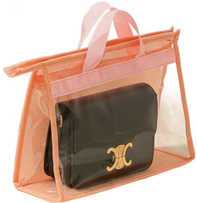 조인메이드 핸드백 보관 가방 정리대 투명 파우치 핑크, 1개, 1개입