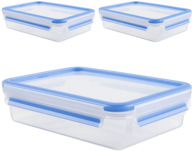 Tefal 特福 MasterSeal PP保鮮盒 K3021412, 容器 + 蓋子, 3個