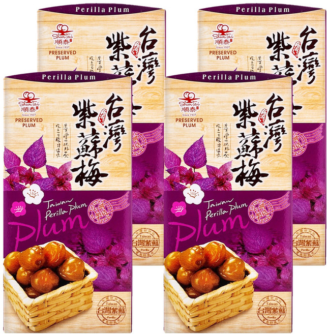 順泰 台灣紫蘇梅, 400g, 4盒