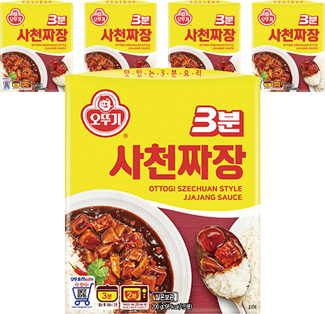 오뚜기3분 사천짜장, 200g, 5개