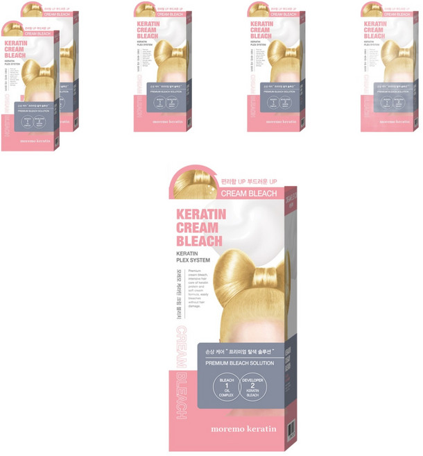 모레모 케라틴 크림 블리치 헤어 탈색제, 90g, 6개