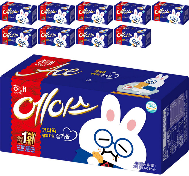 해태제과 에이스 과자, 218g, 10개