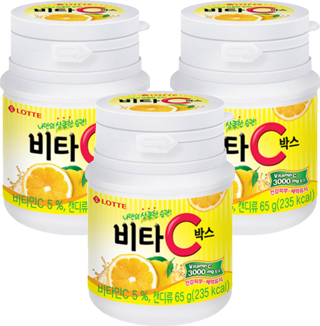 LOTTE 樂天 檸檬糖, 65g, 3罐