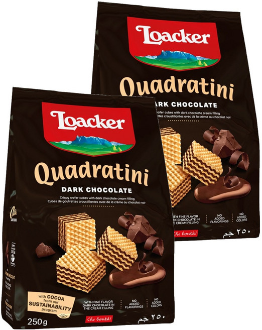로아커 웨하스 콰드라티니 다크초콜릿, 250g, 2개
