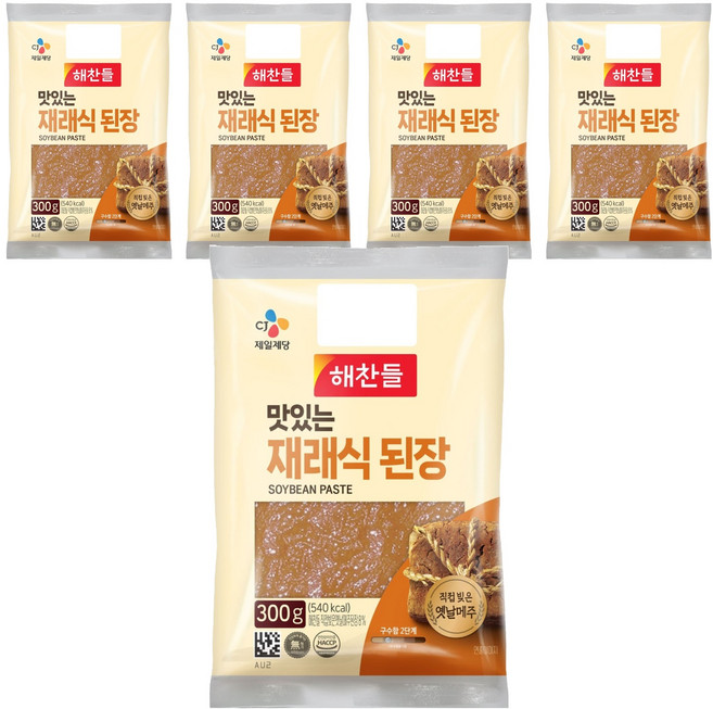해찬들 맛있는 재래식 된장, 5개, 300g