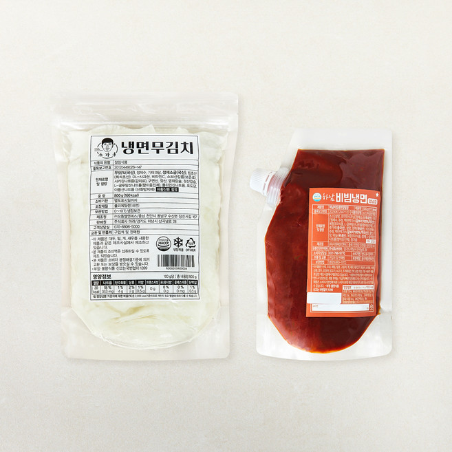 스가홍 냉면무김치 + 하남비빔냉면양념장 세트, 1.3kg, 1세트