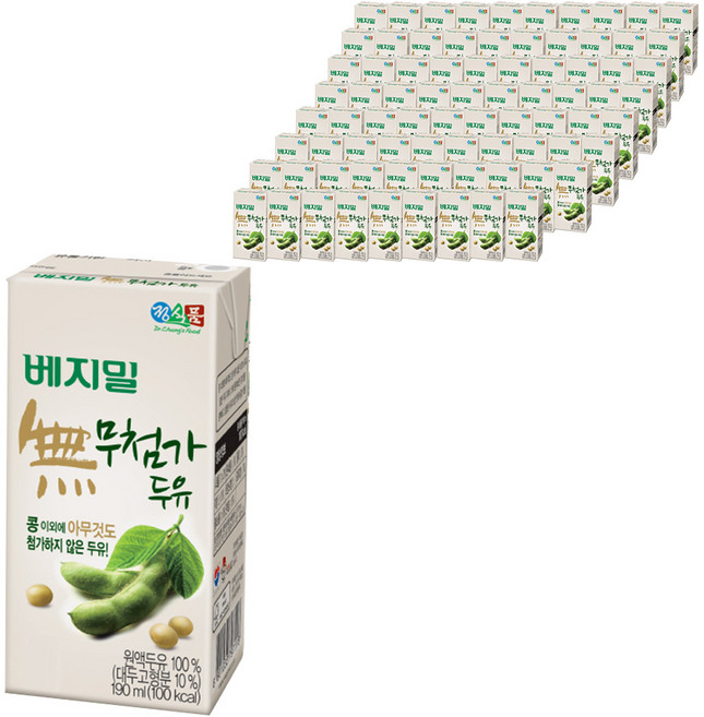 베지밀 무첨가 두유, 190ml, 80개