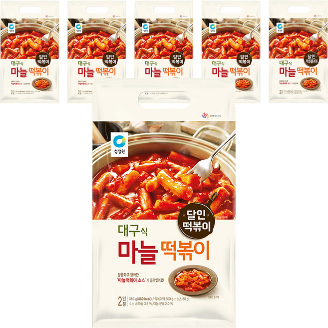 청정원 마늘 떡볶이, 380g, 6개