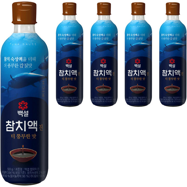 백설 참치액 진, 500g, 5개