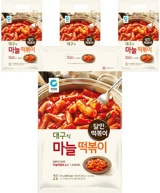 청정원 마늘 떡볶이, 380g, 4개