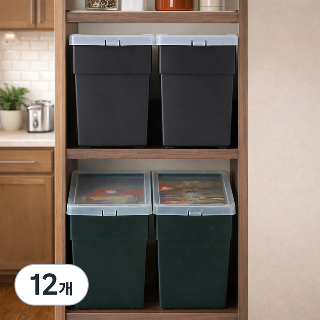 아이리스 채움 정리함 BU-200, 블랙, 12개