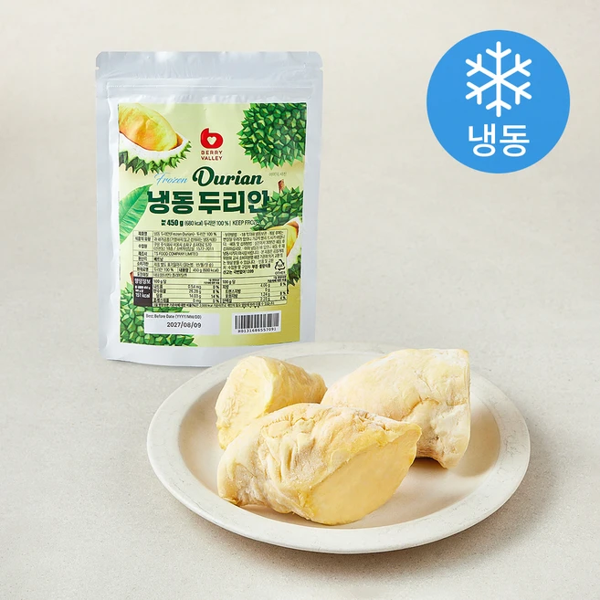베리밸리 두리안 (냉동), 450g, 1개 - 쿠팡