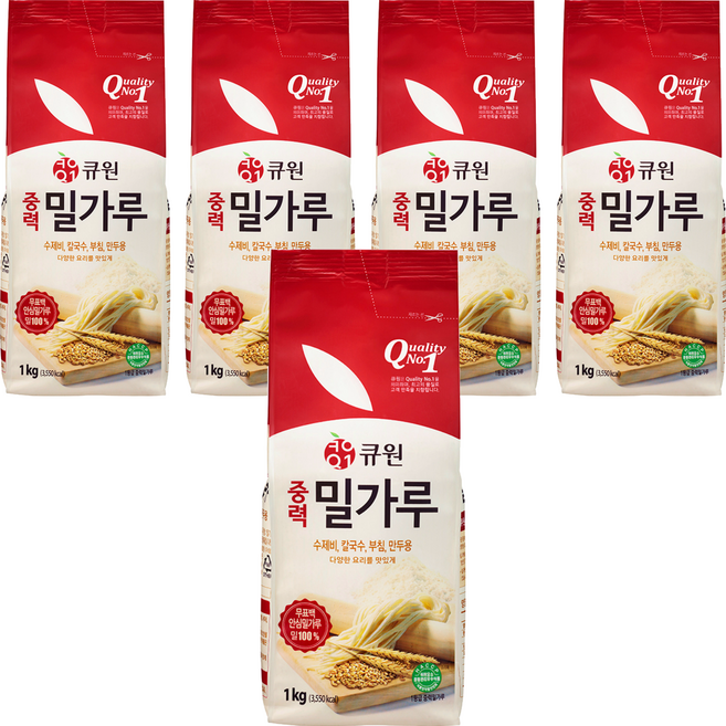 큐원 중력 밀가루, 1kg, 5개