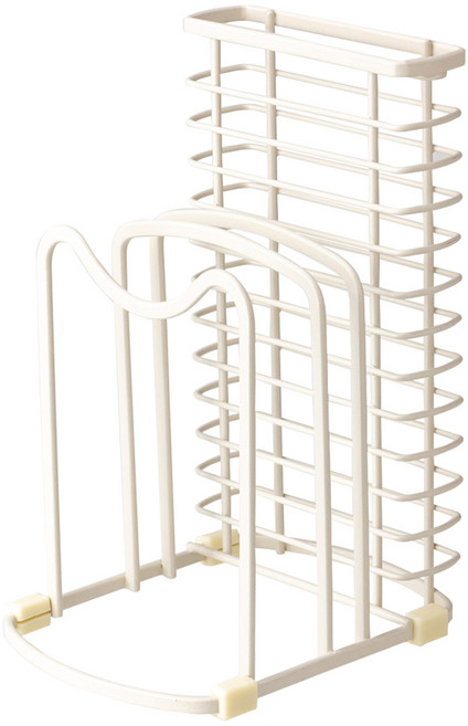 樂司廚品 小鐵刀具砧板鍋蓋收納架, 白色, 1個