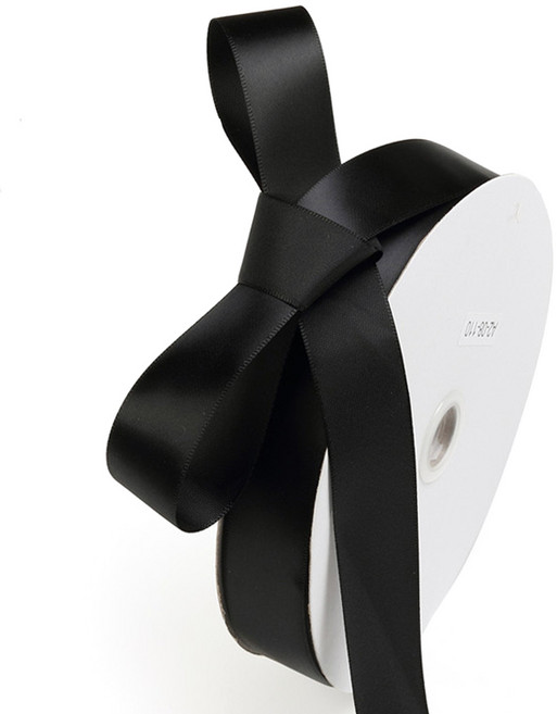 길그리 선물 포장 공단 리본 25mm, 01블랙, 36m, 1개