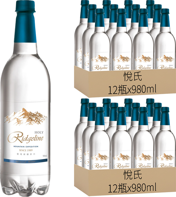 悅氏 聖稜線礦泉水, 980ml, 24瓶