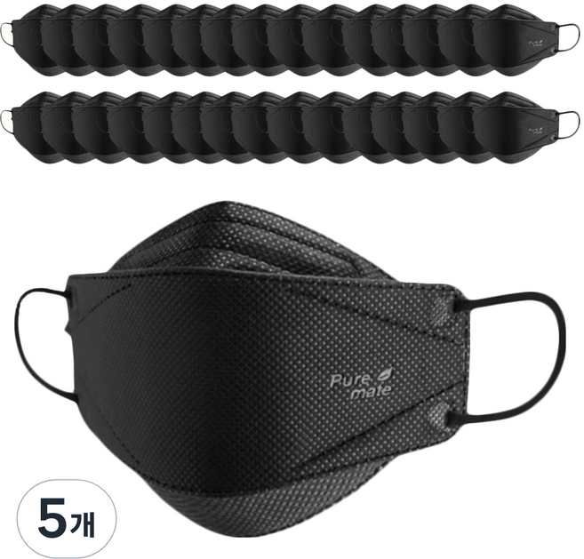 퓨어메이트 마스크 초소형 KF94, 50개입, 5개, 검정색