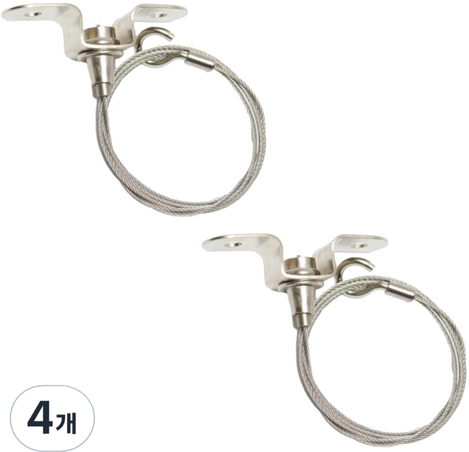 천장부착 고하중 와이어 걸이, 실버, 4개