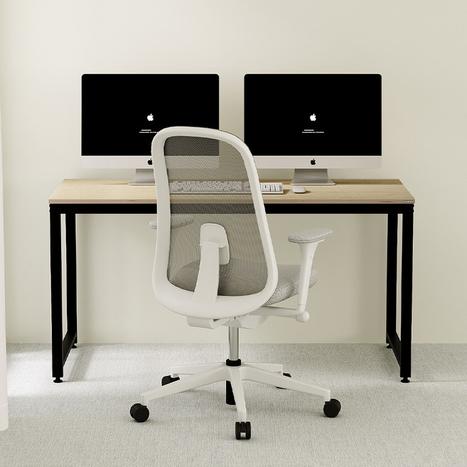 소프시스 알파 스퀘어 테이블 1460, 블랙 프레임 + 오크 상판