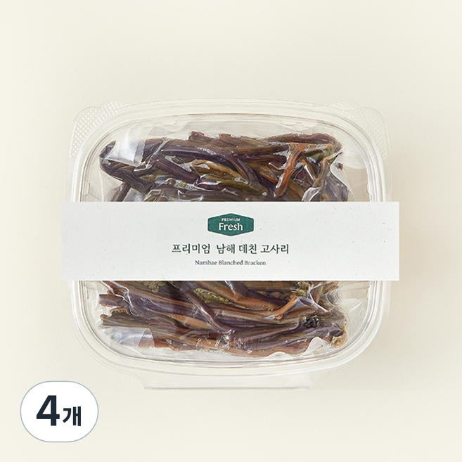 프리미엄 남해 데친 고사리, 200g, 4개