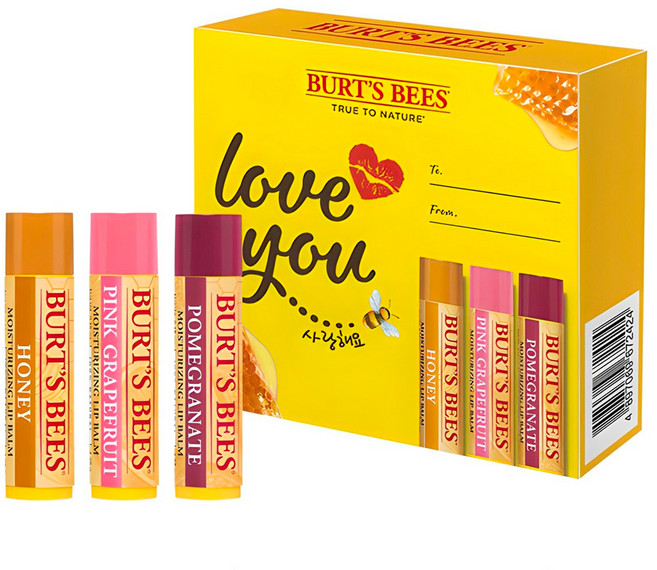 버츠비 러브유 립밤 선물세트, 허니 + 자몽 + 석류, 12.75g, 1개