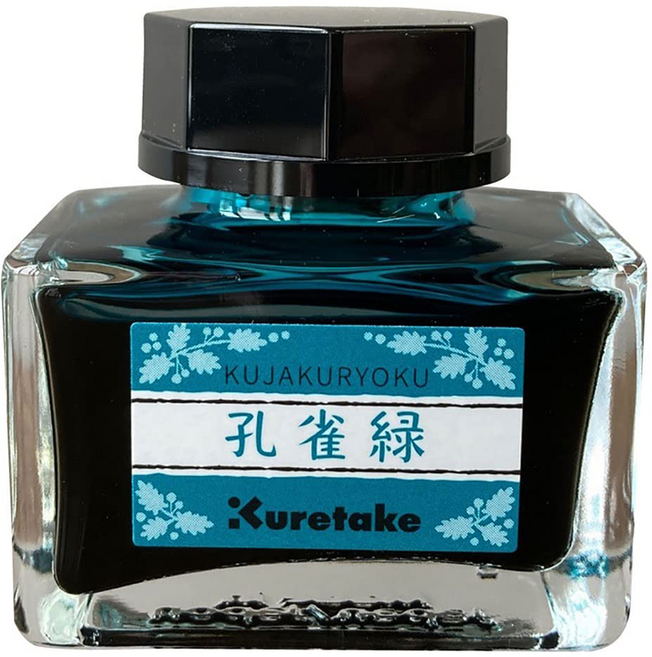 Kuretake 吳竹 ink-cafe 明治色彩鋼筆墨水 ECF160-535, 孔雀綠, 1罐