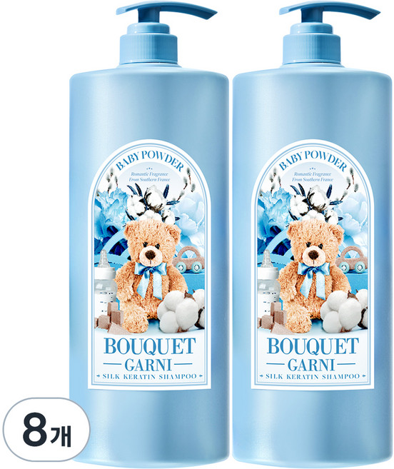 부케가르니 실크 케라틴 샴푸 베이비파우더향, 1.5L, 8개