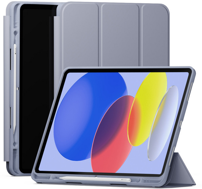 신지모루 스마트커버 펜슬 수납 태블릿 케이스, 라벤더 퍼플, 1개