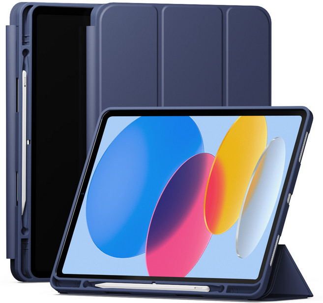 신지모루 스마트커버 펜슬 수납 태블릿 케이스, 네이비, 1개