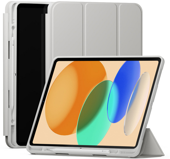 신지모루 스마트커버 펜슬 수납 태블릿 케이스, 웜 그레이, 1개