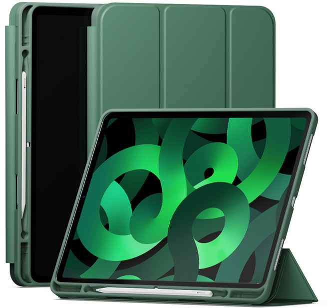 신지모루 스마트커버 펜슬 수납 태블릿 케이스, 딥그린, 1개