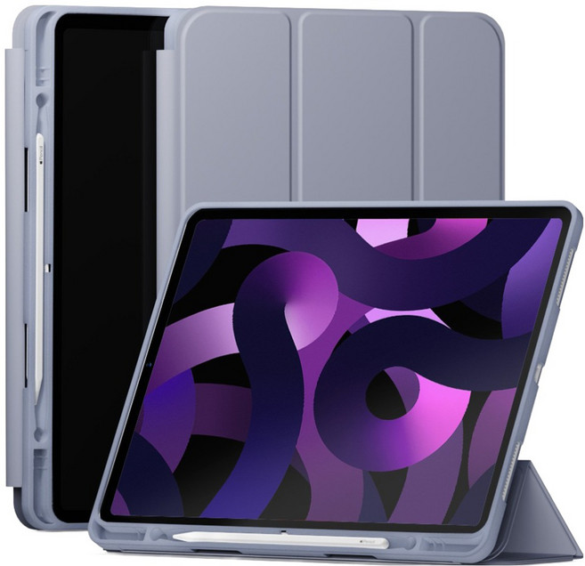 신지모루 스마트커버 펜슬 수납 태블릿 케이스, 라벤더 퍼플, 1개