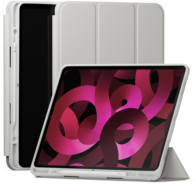 SINJIMORU 智慧型保護殼附筆槽平板保護套, 暖灰色, 1個