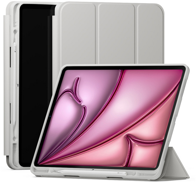 SINJIMORU Sinjifolio 智慧保護套 附Apple Pencil收納槽 平板保護殼, 暖灰色, 1個