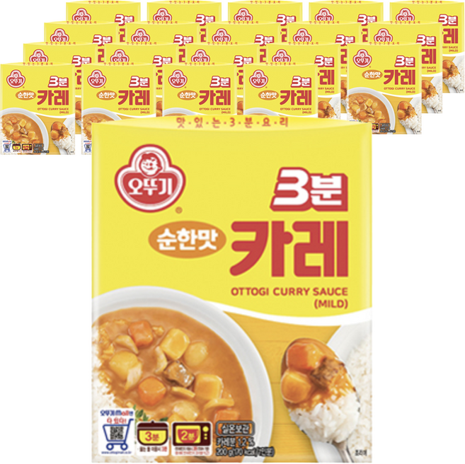 오뚜기3분 카레 순한맛, 200g, 20개