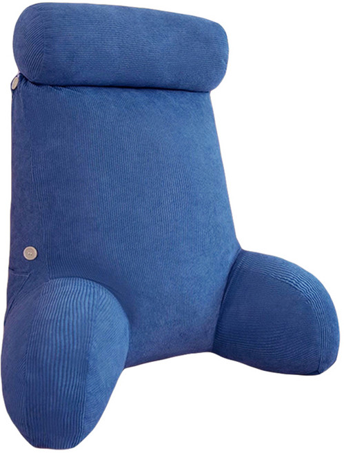 西格傢飾 慵懶燈心絨護腰背靠枕, 寶藍色