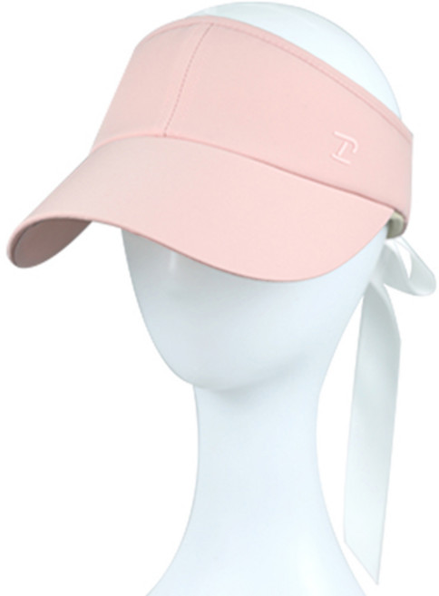 루페오 여성 리본 와이드챙 썬바이저 골프모자, 핑크, 1개