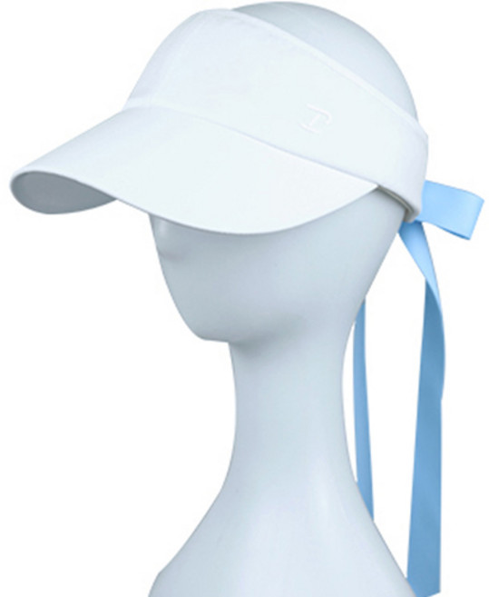루페오 여성 리본 썬바이저 썬캡 와이드 챙 골프모자, 화이트, 1개