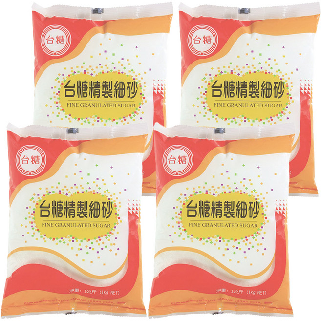 台糖 精製細砂糖, 1kg, 4包